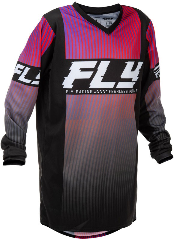 YOUTH F-16 JERSEY BLACK/RED/PURPLE YXL