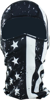 BALACLAVA POLYESTER BLACK WHITE FLAG